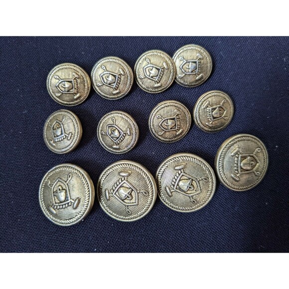 RARE Bronze brass Ralph POLO set 12 Gold Blazer Suit Jacket Replacement Buttons - Picture 2 of 6